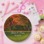 Rustic Fall Wedding Names Datum Papieren Bordje (Feest)