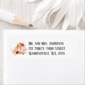 Rustic Fall Wedding Pompoen Floral Retouradres Etiket (Insitu)