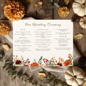 Rustic Fall Wedding Programma Flyer | Bourgondisch