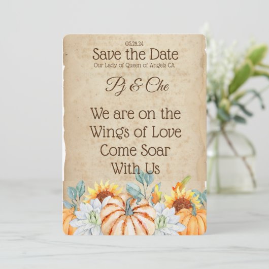 Rustic Fall Wedding Save the Date (Staand voorkant)