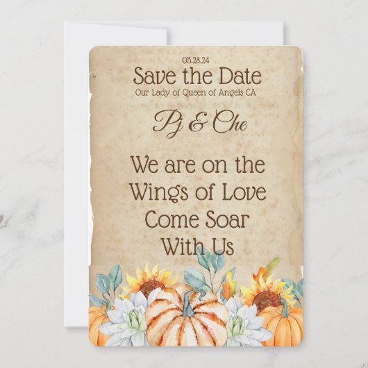 Rustic Fall Wedding Save the Date (Voorkant)