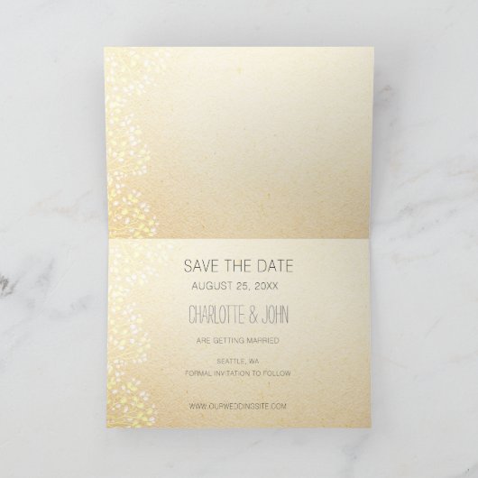 Rustic Fall Wedding Save the Date Invitation (Binnen)