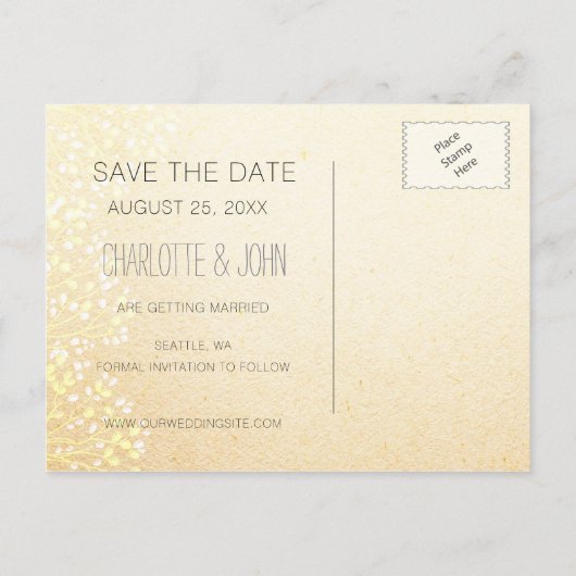 Rustic Fall Wedding Save the Date Uitnodiging Briefkaart (Achterkant)