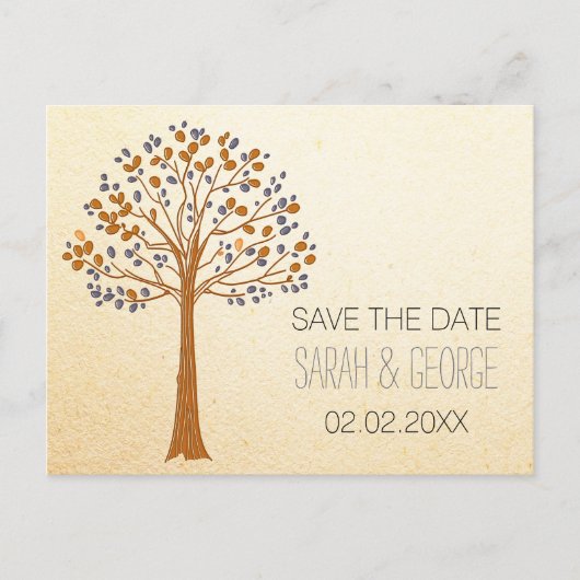 Rustic Fall Wedding Save the Date Uitnodiging Briefkaart (Voorkant)
