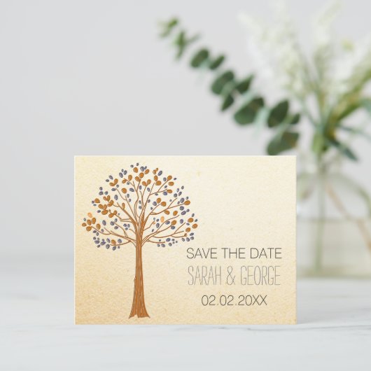 Rustic Fall Wedding Save the Date Uitnodiging Briefkaart (Staand voorkant)