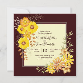Rustic Fall Wedding Yellow Wilde Rozen, Bourgogne Kaart
