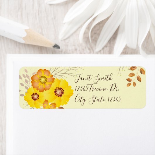 Rustic Fall Wedding Yellow Wilde Rozen Etiket (Insitu)