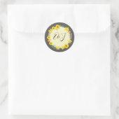 Rustic Fall Wedding Yellow Wilde Rozen, sage Ronde Sticker (Tas)