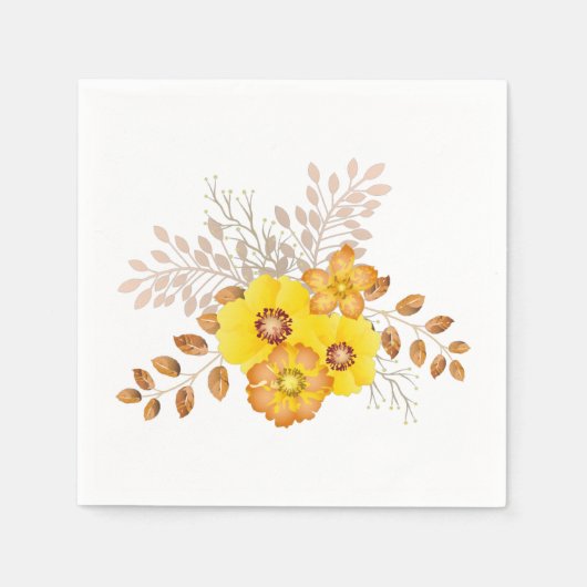 Rustic Fall Wedding Yellow Wilde Rozen Servet (Voorkant)