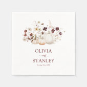 Rustic Fall Wildflower Pumpkin Wedding Servet (Voorkant)