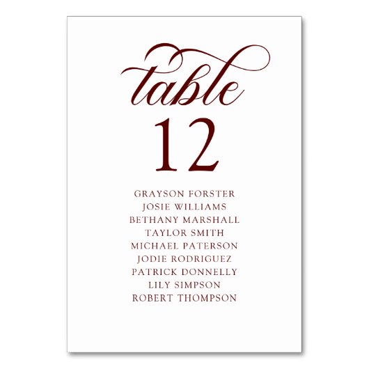 Rustic Fall Wildflower Seating Chart Kaart (Voorkant)