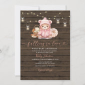 Rustic Falling In Love Pumpkin Beer Baby shower Kaart (Voorkant)