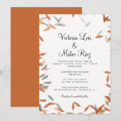 Rustic Falling Leaf Greenery Floating Wedding Kaart (Voorkant / Achterkant)