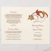 Rustic Falling Leaves Fall Wedding Programs (Voorkant)