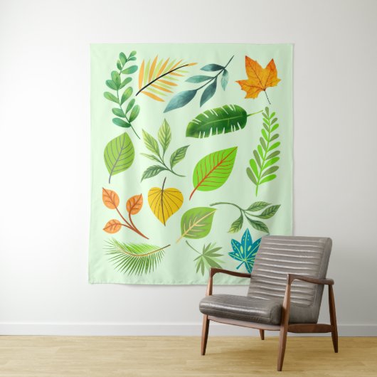 Rustic Falling Leaves - FarmHouse Botanische Tuin Wandkleed (In situ)