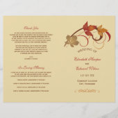 Rustic Falling Leaves Golden Fall Wedding Programs (Voorkant)