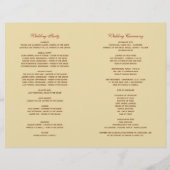 Rustic Falling Leaves Golden Fall Wedding Programs (Achterkant)