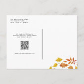 Rustic Falling verlaat Autumn Wedding QR-code Uitnodiging Briefkaart (Achterkant)