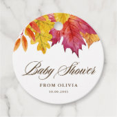 Rustic Falling verlaat Baby shower Bedankjes Labels (Voorkant)