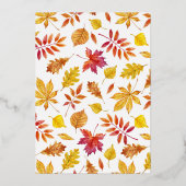 Rustic Falling verlaat Garland Autumn Baby shower Folie Uitnodiging (Achterkant)