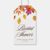 Rustic Falling verlaat Garland Autumn Vrijgezellen Cadeaulabel (Voorkant)
