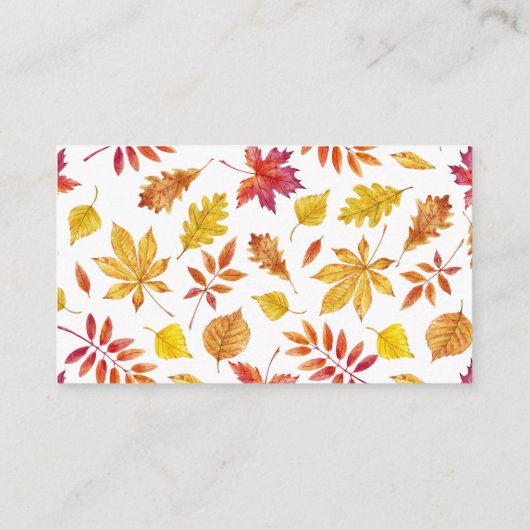 Rustic Falling verlaat Garland herfstbruiloft Plaatskaartje (Achterkant)