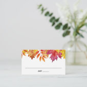 Rustic Falling verlaat Garland herfstbruiloft Plaatskaartje (Staand voorkant)