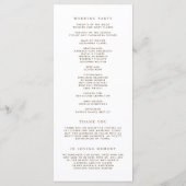 Rustic Falling verlaat Garland herfstbruiloft Programmakaart (Achterkant)