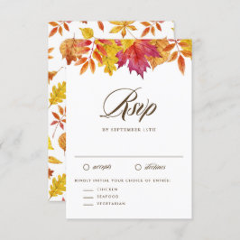 Rustic Falling verlaat Garland herfstbruiloft RSVP Kaartje