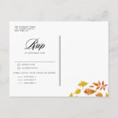 Rustic Falling verlaat Garland herfstbruiloft Uitnodiging Briefkaart (Achterkant)