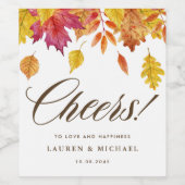 Rustic Falling verlaat Garland herfstbruiloft Wijn Etiket (Enkel label)