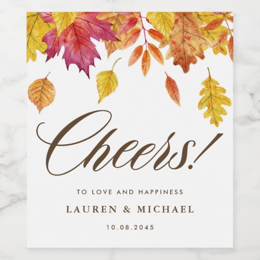 Rustic Falling verlaat Garland herfstbruiloft Wijn Etiket (Enkel label)