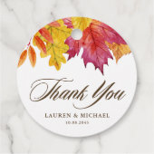 Rustic Falling verlaat herfstbruiloft Bedankt Bedankjes Labels (Achterkant)