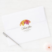 Rustic Falling verlaat herfstbruiloft Bedankt Ronde Sticker (Envelop)