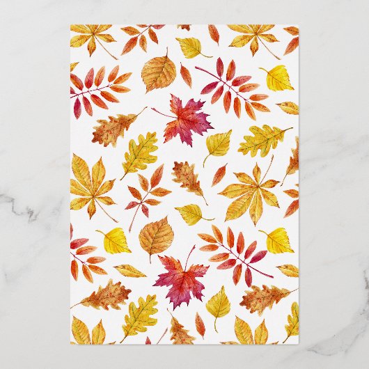 Rustic Falling verlaat Thanksgiving Garland Folie Uitnodiging (Achterkant)