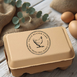 Rustic Family Farm Chicken Egg Carton Rubber Stamp Rubberstempel