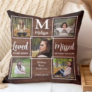 Rustic Family Memorial Keepomwille Photo Collage Kussen