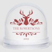 Rustic Family Monogram Christmas Photo Sneeuwbol (Voorkant)