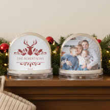Rustic Family Monogram Christmas Photo
