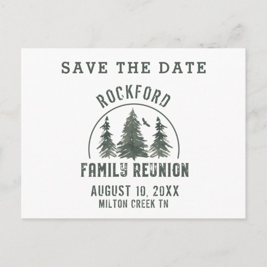 Rustic Family Reunion Forest Trees BEWAREN DE DATU Uitnodiging Briefkaart (Voorkant)