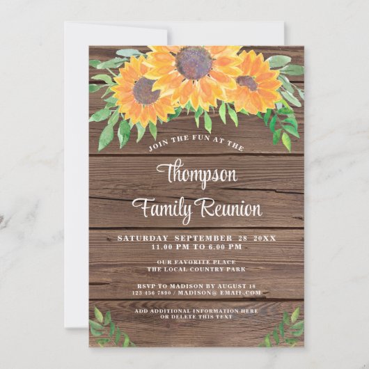 Rustic Family Reunion Kaart (Voorkant)