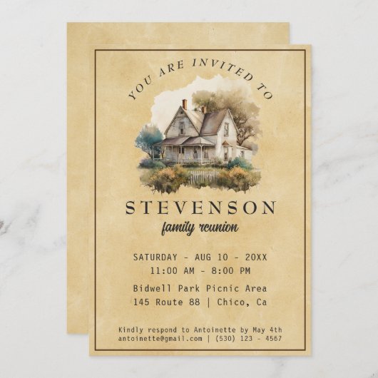 Rustic Family Reunion Kaart (Voorkant / Achterkant)