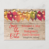 Rustic Family Reunion slaat de datum in de herfst  Aankondigingskaart (Voorkant)