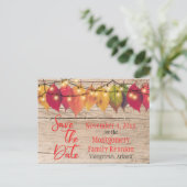 Rustic Family Reunion slaat de datum in de herfst  Aankondigingskaart (Staand voorkant)