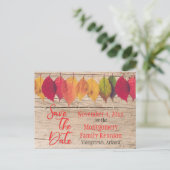 Rustic Family Reunion slaat de datum in de herfst Aankondigingskaart (Staand voorkant)