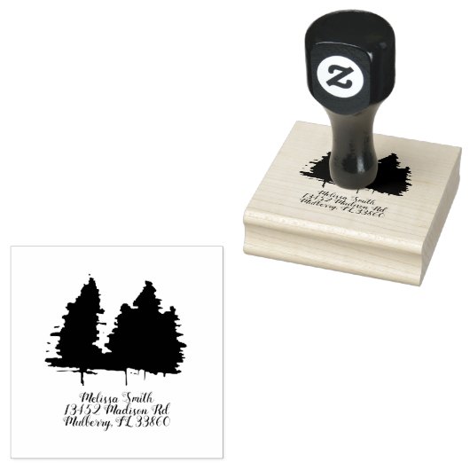 Rustic Family Trees Return-adres Rubberstempel (Gestempeld)