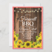 Rustic Farewell BBQ Sunflower Uitnodiging (Voorkant)