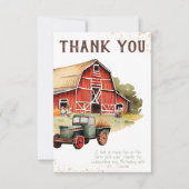 Rustic Farm Animal Tractor Boys Birthday Bedankkaart (Voorkant)