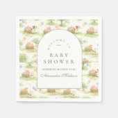 Rustic Farm Animals Pastel Baby Shower Servet (Voorkant)
