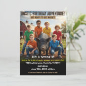 Rustic Farm Birthday Party Invitation Kaart (Staand voorkant)